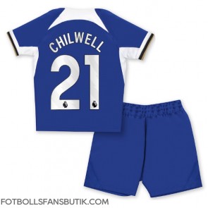 Chelsea Ben Chilwell #21 Replika Hemmatröja Barn 2023-24 Kortärmad (+ Korta byxor)